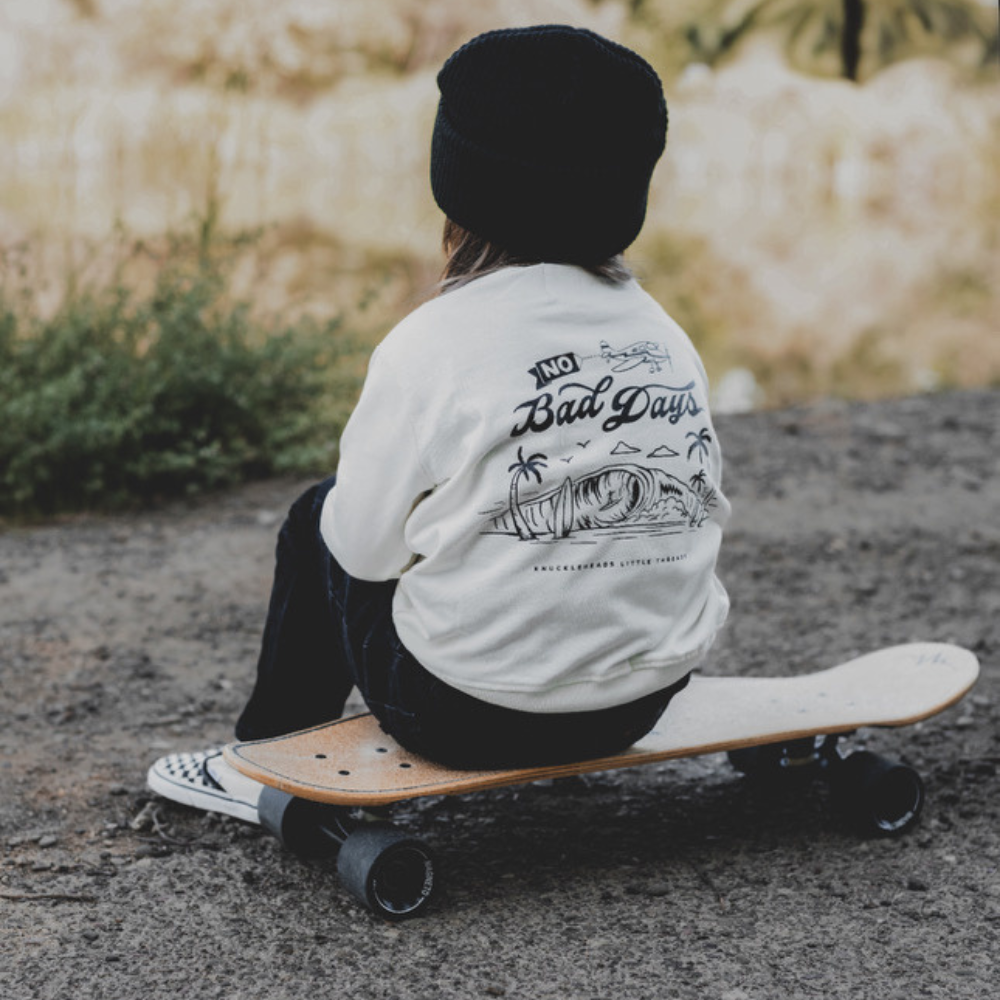 Infant Crew Neck | Knuckleheads No Bad Days Off White Crew Neck - Knuckleheads Clothing