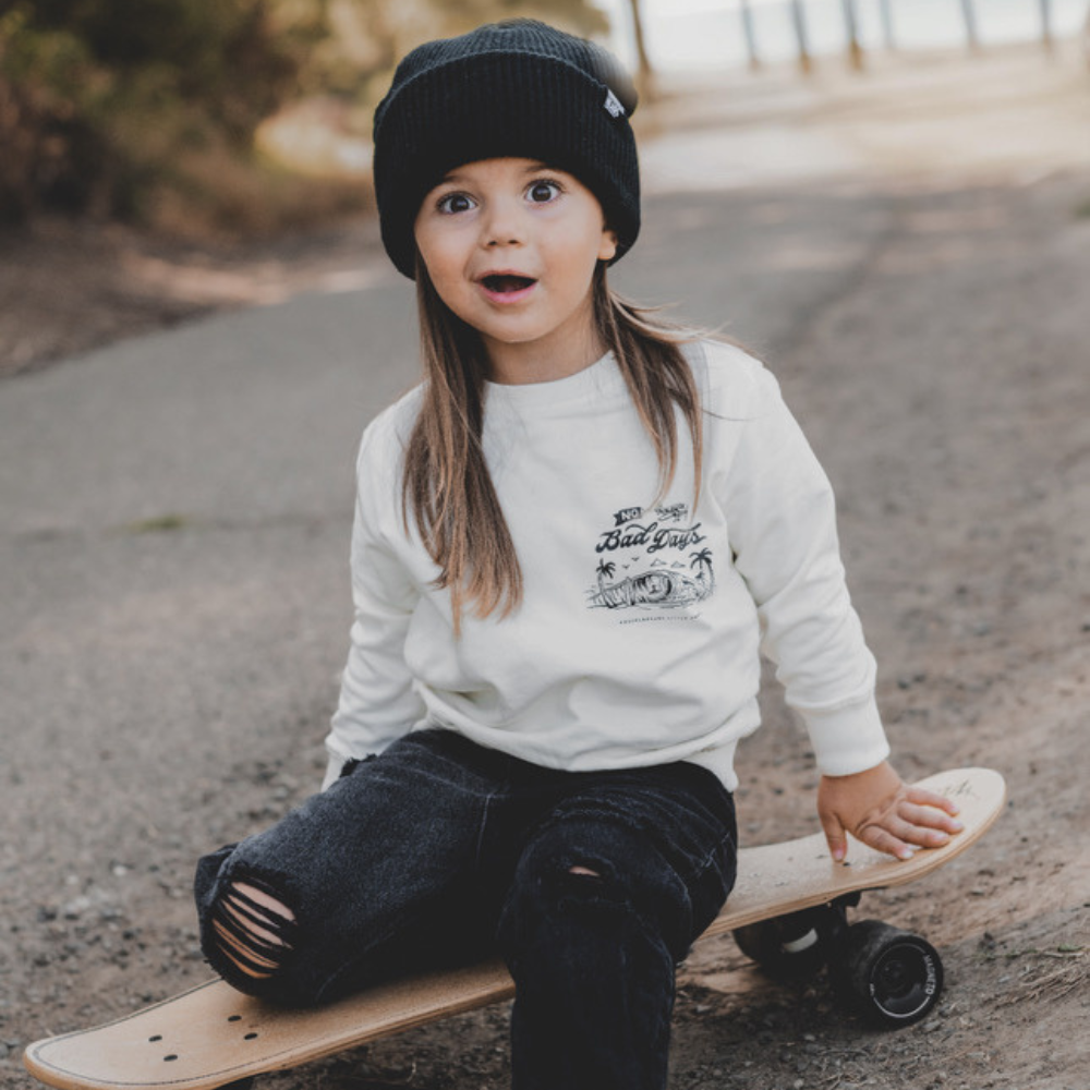 Infant Crew Neck | Knuckleheads No Bad Days Off White Crew Neck - Knuckleheads Clothing