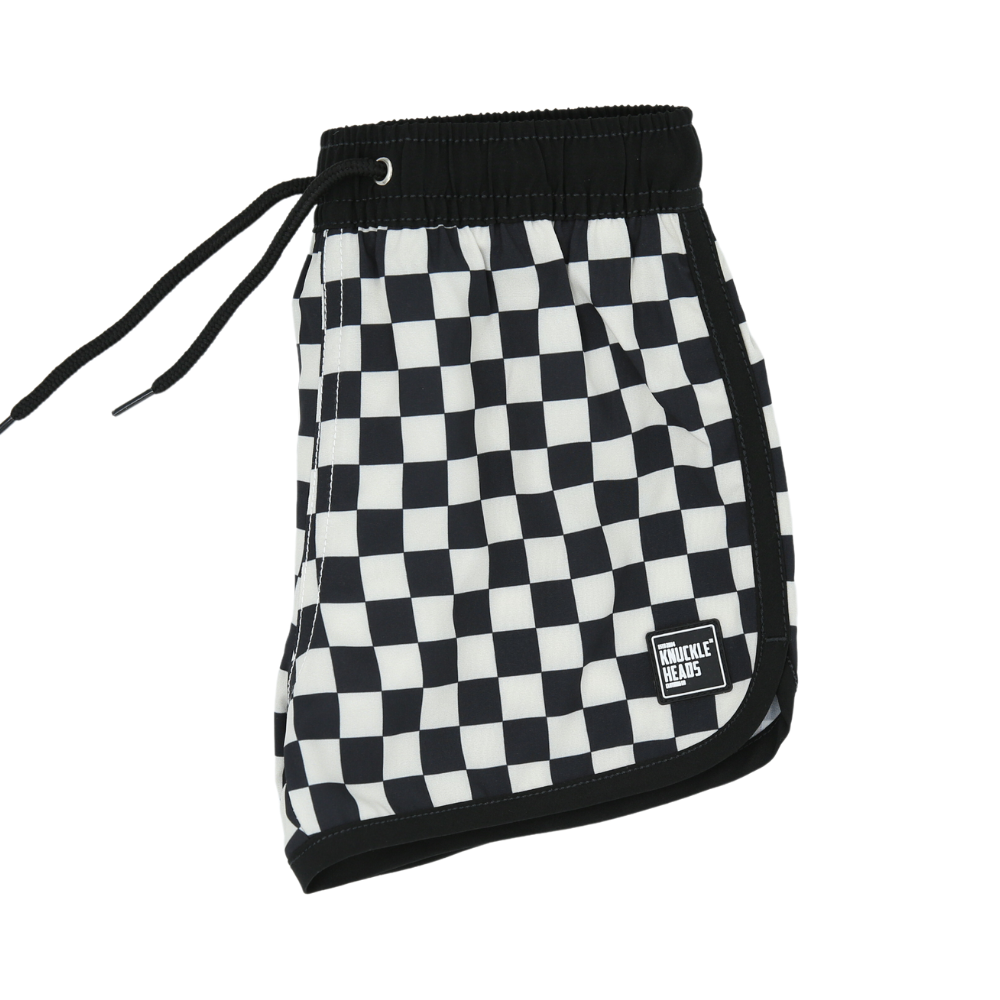 Black and white swim shorts discount