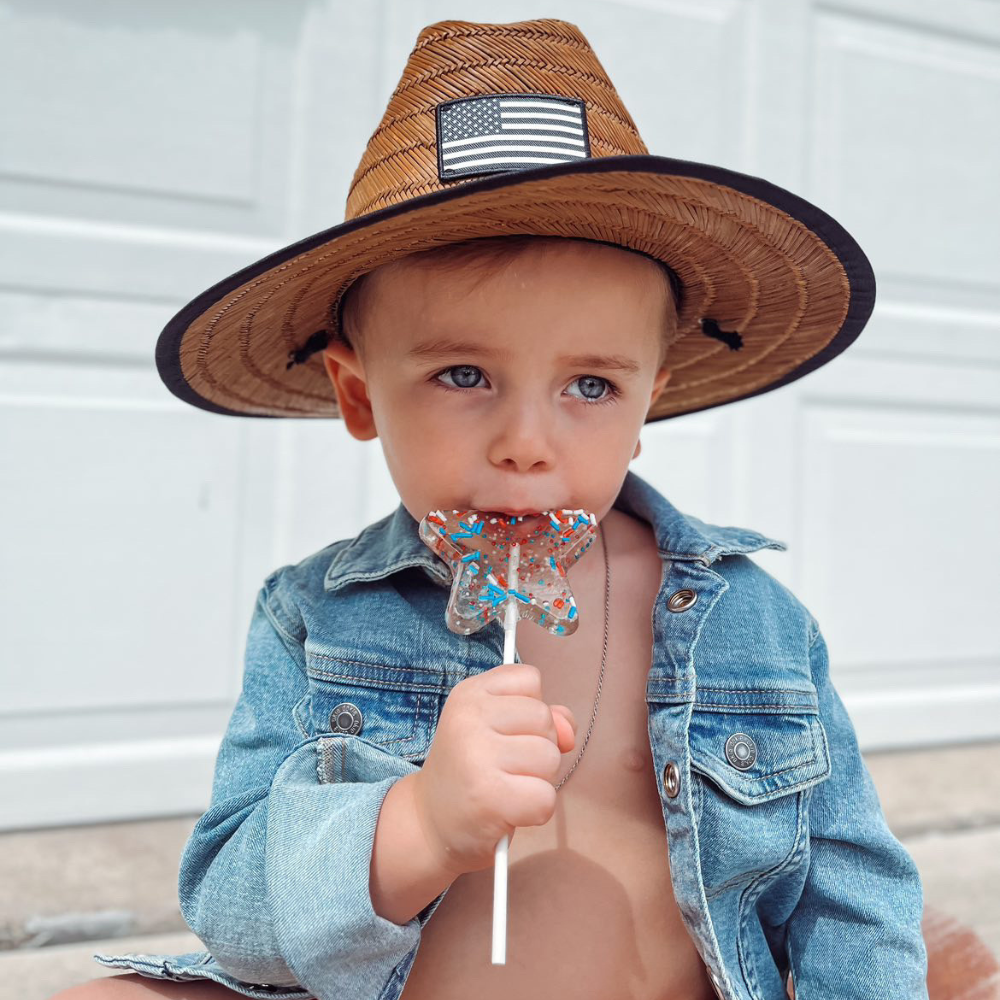 Infant Hat For Sun | American Flag Straw Hat | FINAL SALE - Knuckleheads Clothing