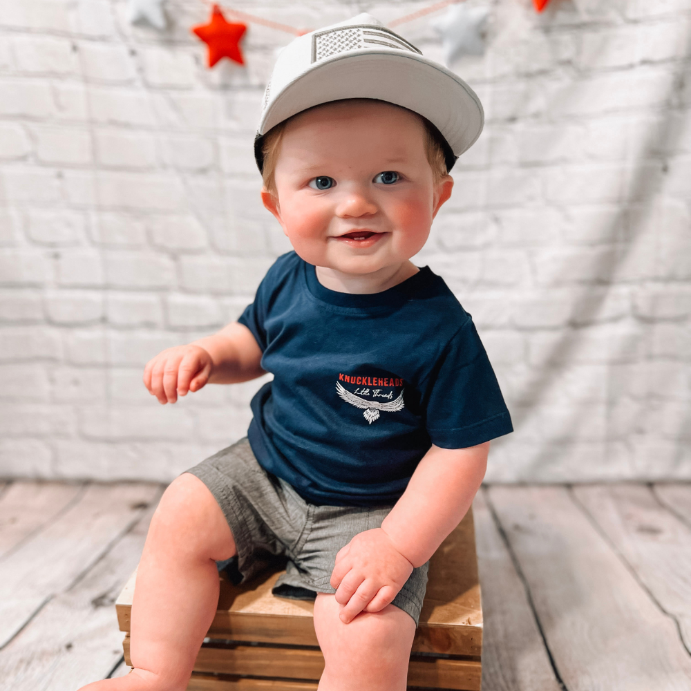 USA Flag Grey Mesh Trucker Hat - Knuckleheads Clothing