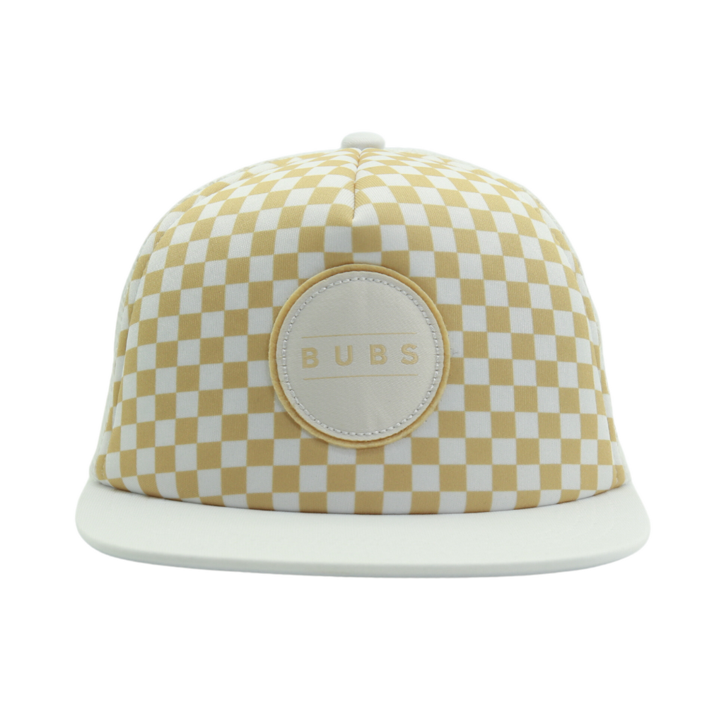 Bubs Tan Checks Trucker Hat - Knuckleheads Clothing