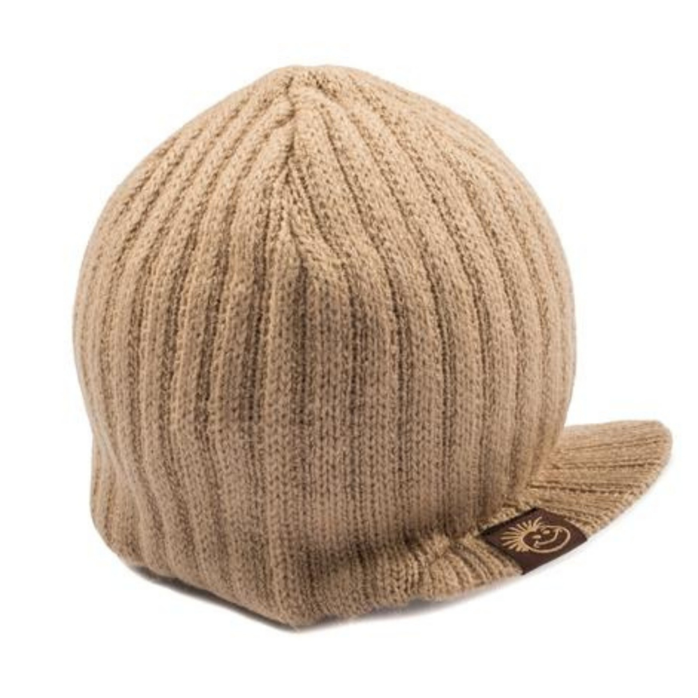 Knuckleheads Tan Visor Beanie For Children - Knuckleheads Clothing