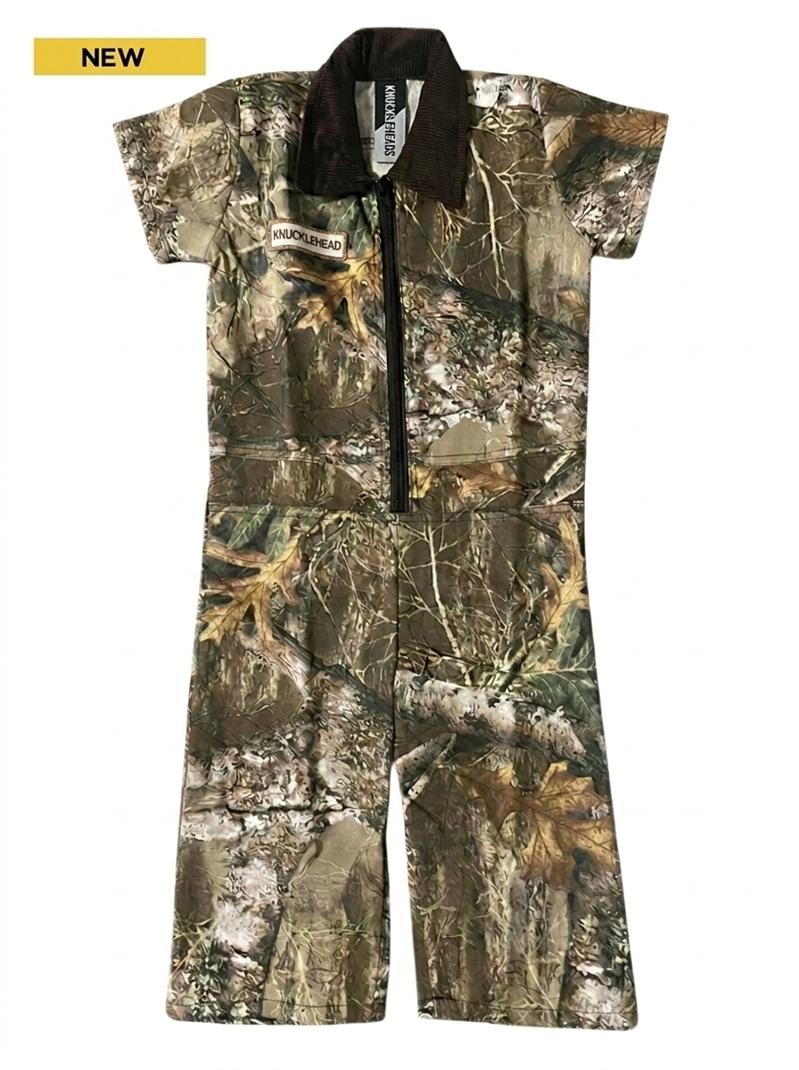 toddler woodland camouflage coveralls short sleeve kids camo jumpsuit