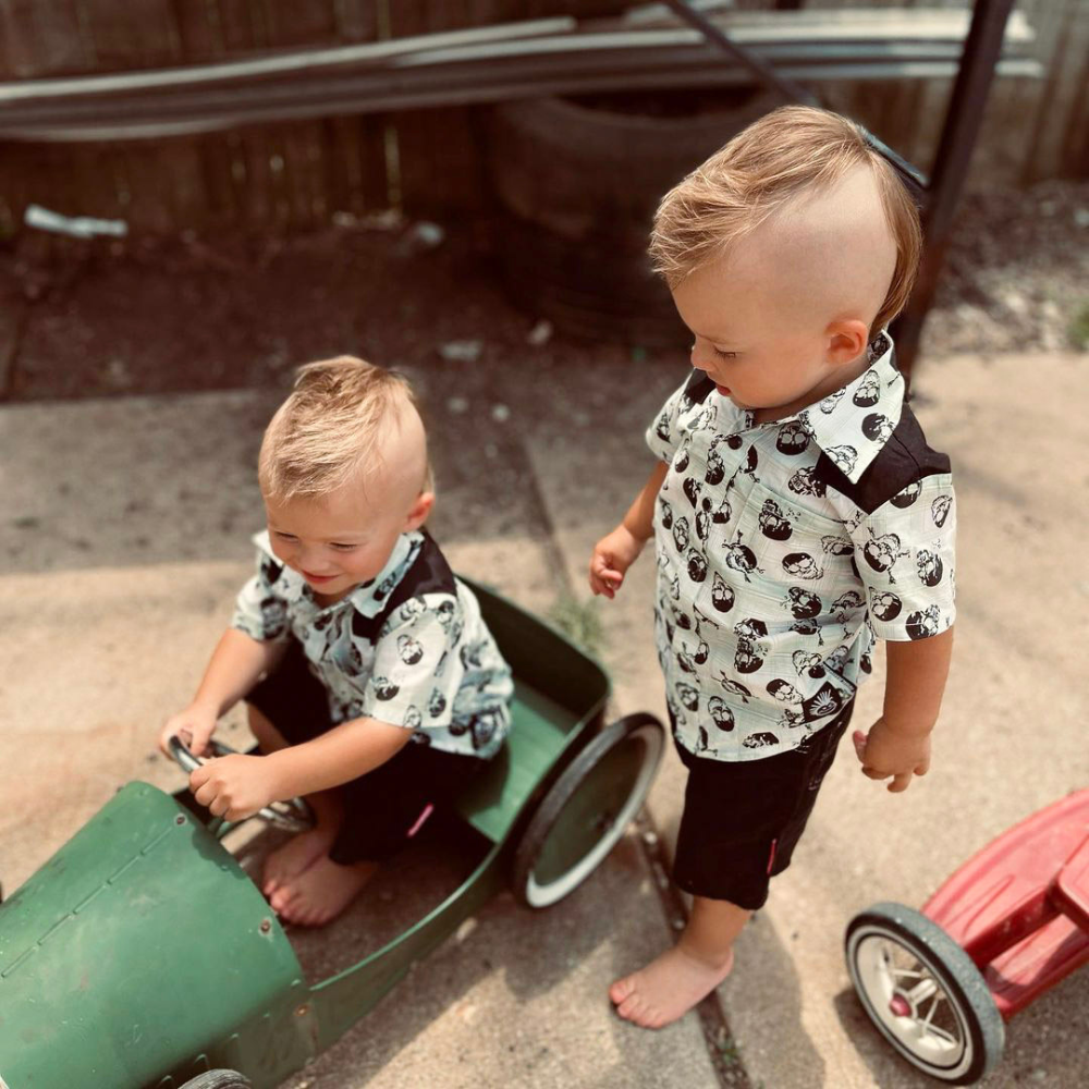 Knuckleheads Troublemaker Skulls Rockabilly Shirt - Knuckleheads Clothing