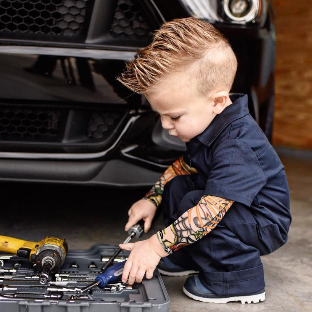 Knuckleheads Infant and Toddler Navy Mechanic Coverall - Knuckleheads Clothing