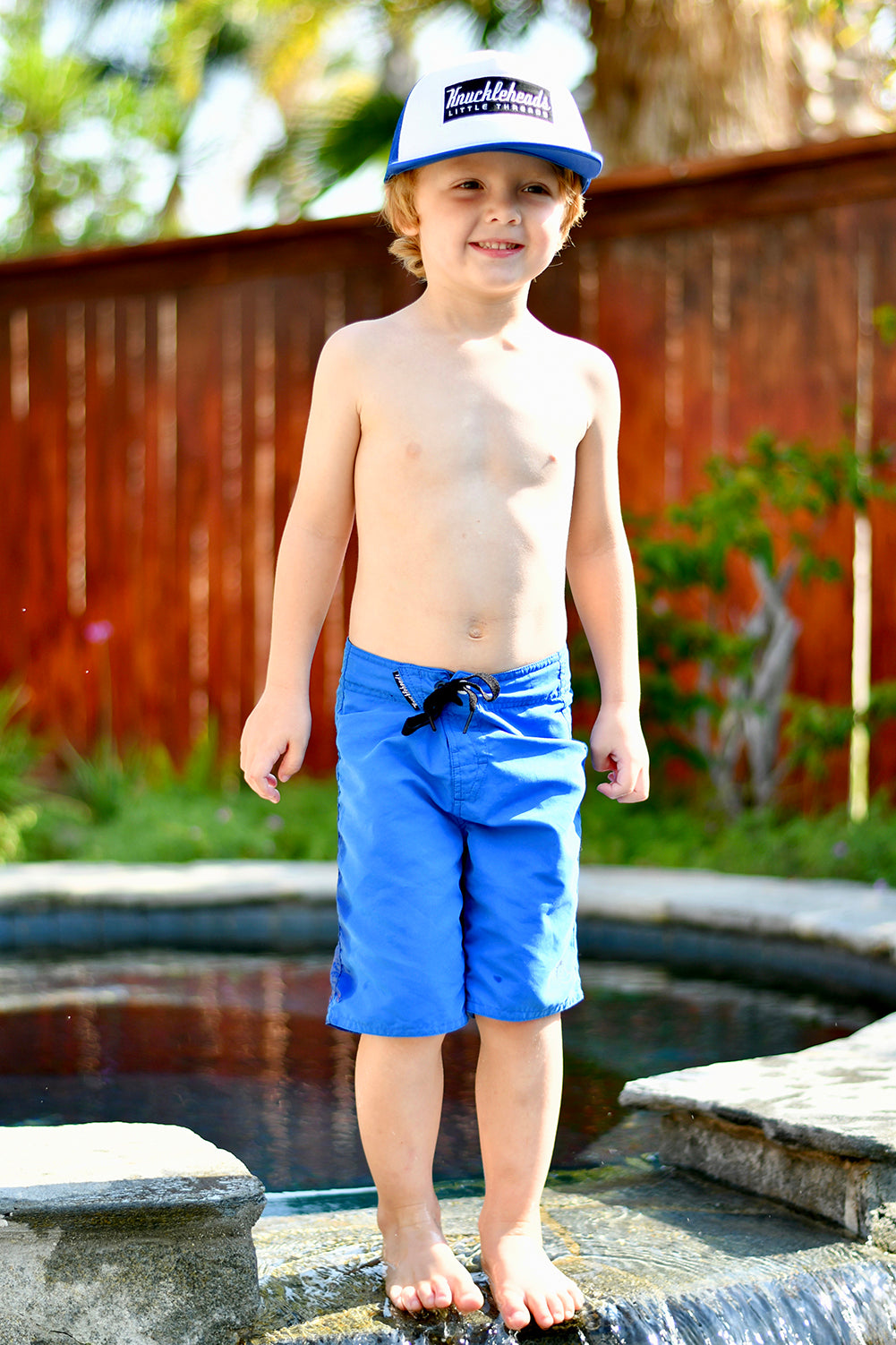 Knuckleheads Blue Swim Trunks Baby Boy Kids Grey Blue Shorts - Knuckleheads Clothing