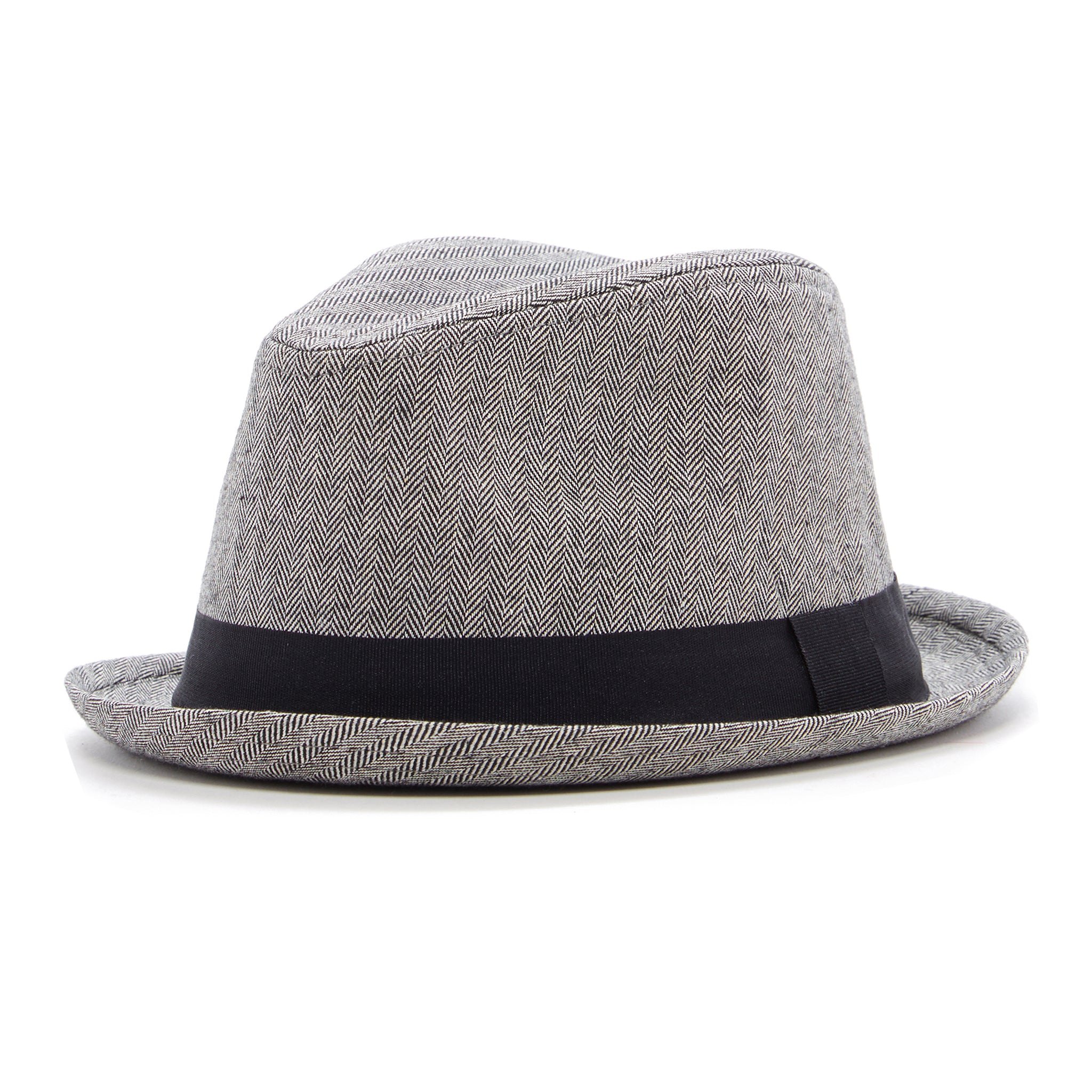 Knuckleheads Grey Herringbone Fedora - Knuckleheads Clothing