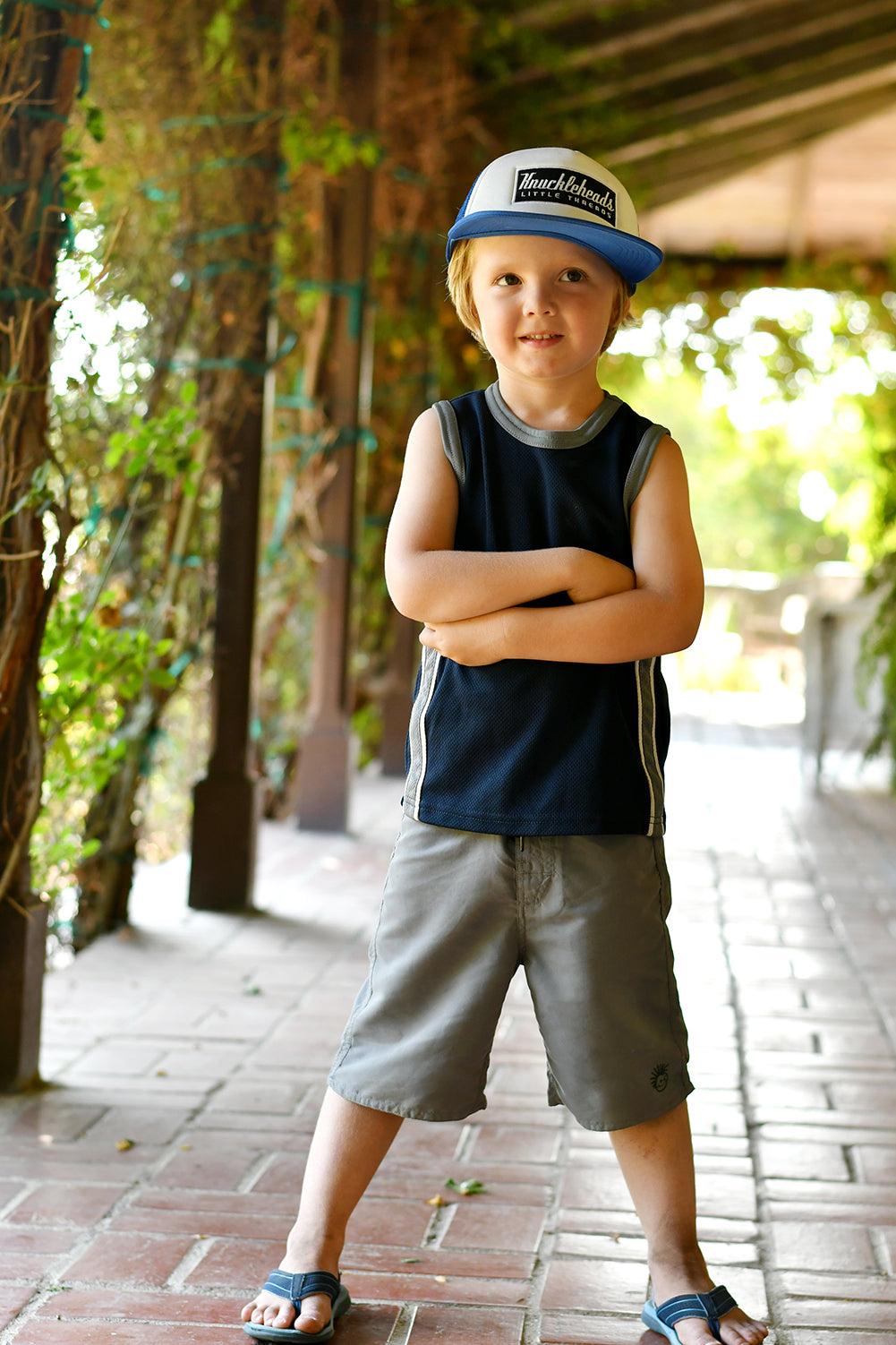 Knuckleheads Grey Swim Trunks Baby Boy Kids Blue Shorts - Knuckleheads Clothing