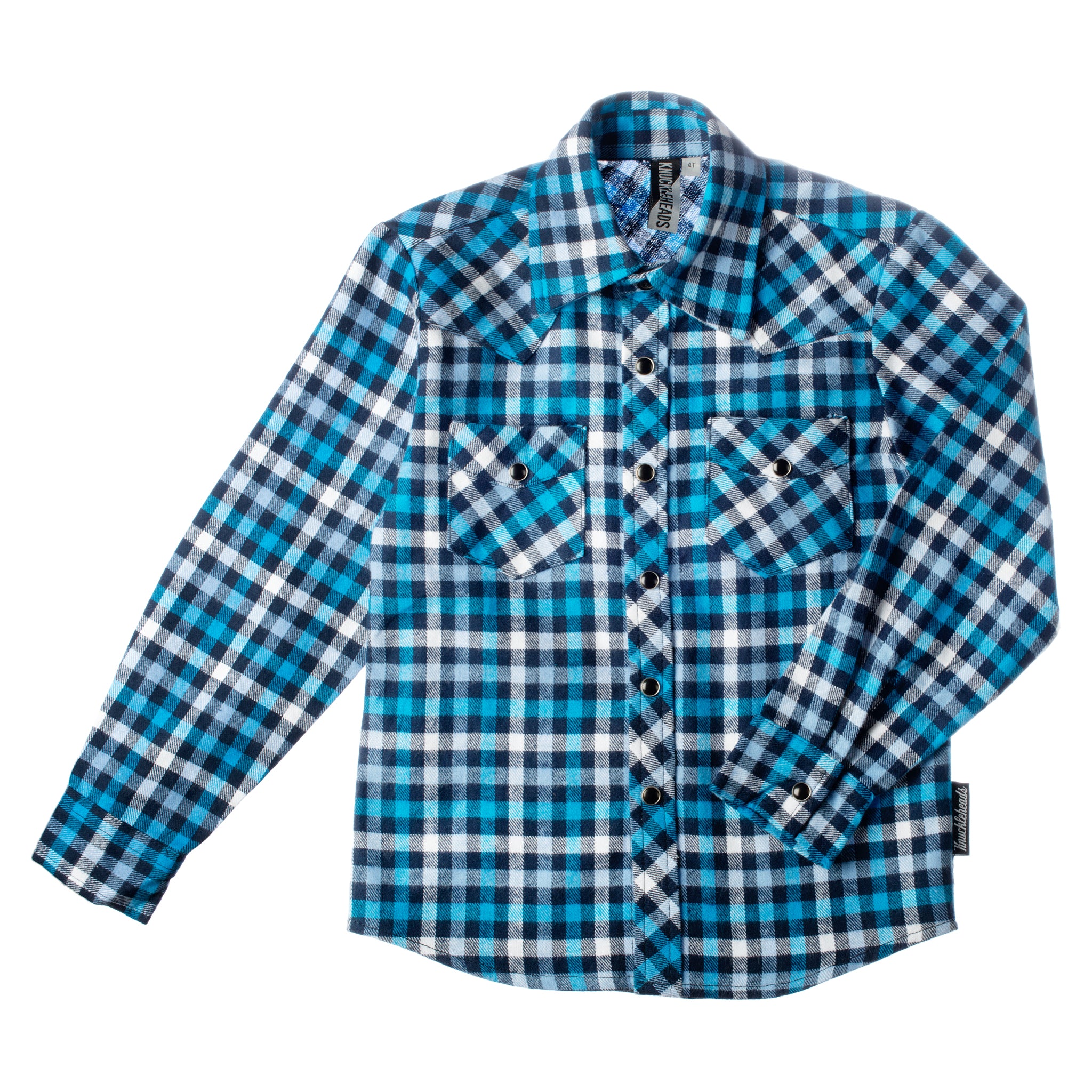 Laguna Long Sleeve Plaid Rockabilly Shirt - Knuckleheads Clothing