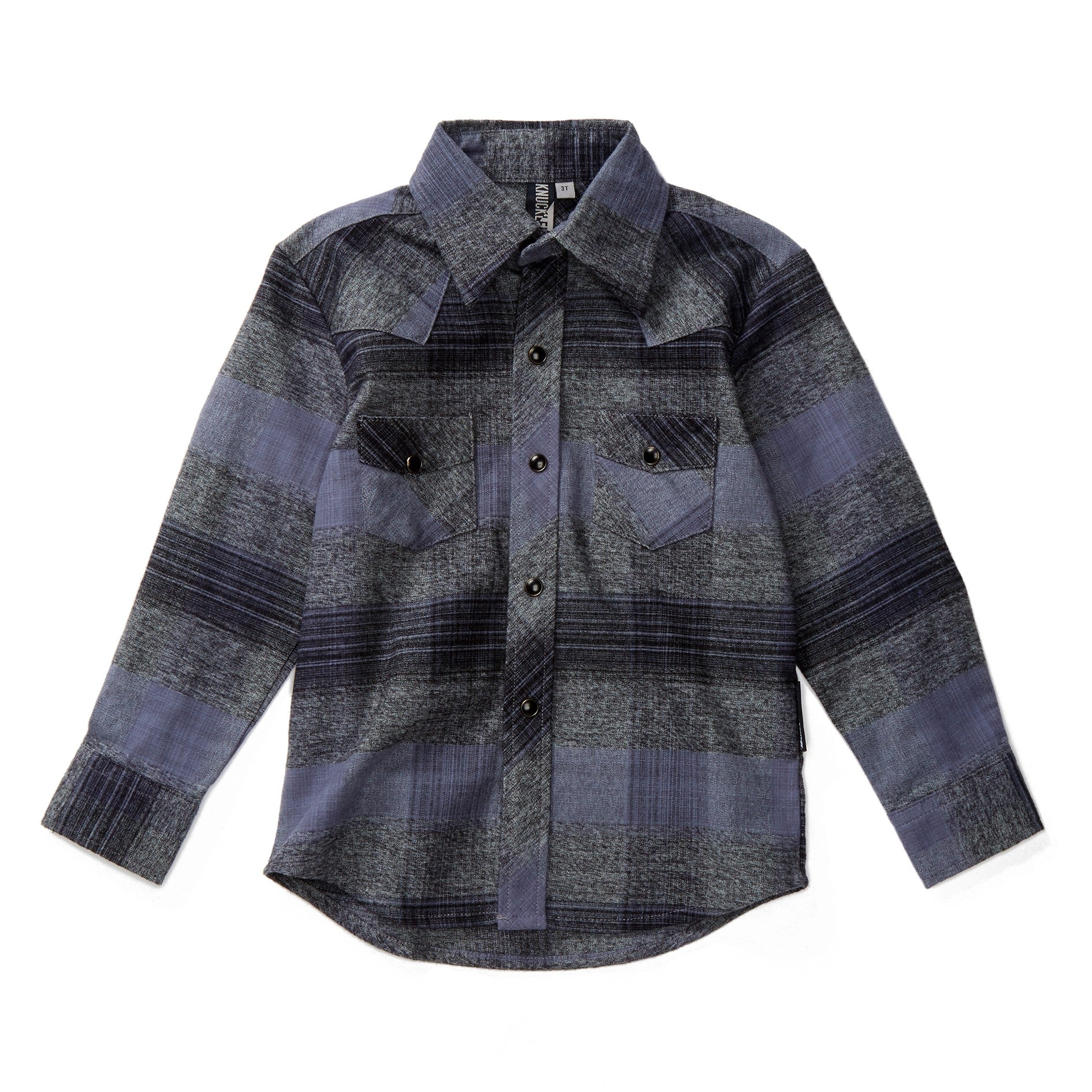 Somedays Grey Knuckleheads Long Sleeve Plaid Rockabilly Shirt - Knuckleheads Clothing