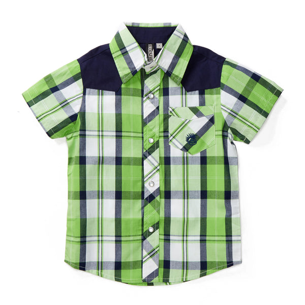 Joshua Shirt Knuckleheads Green Plaid Rockabilly Shirt