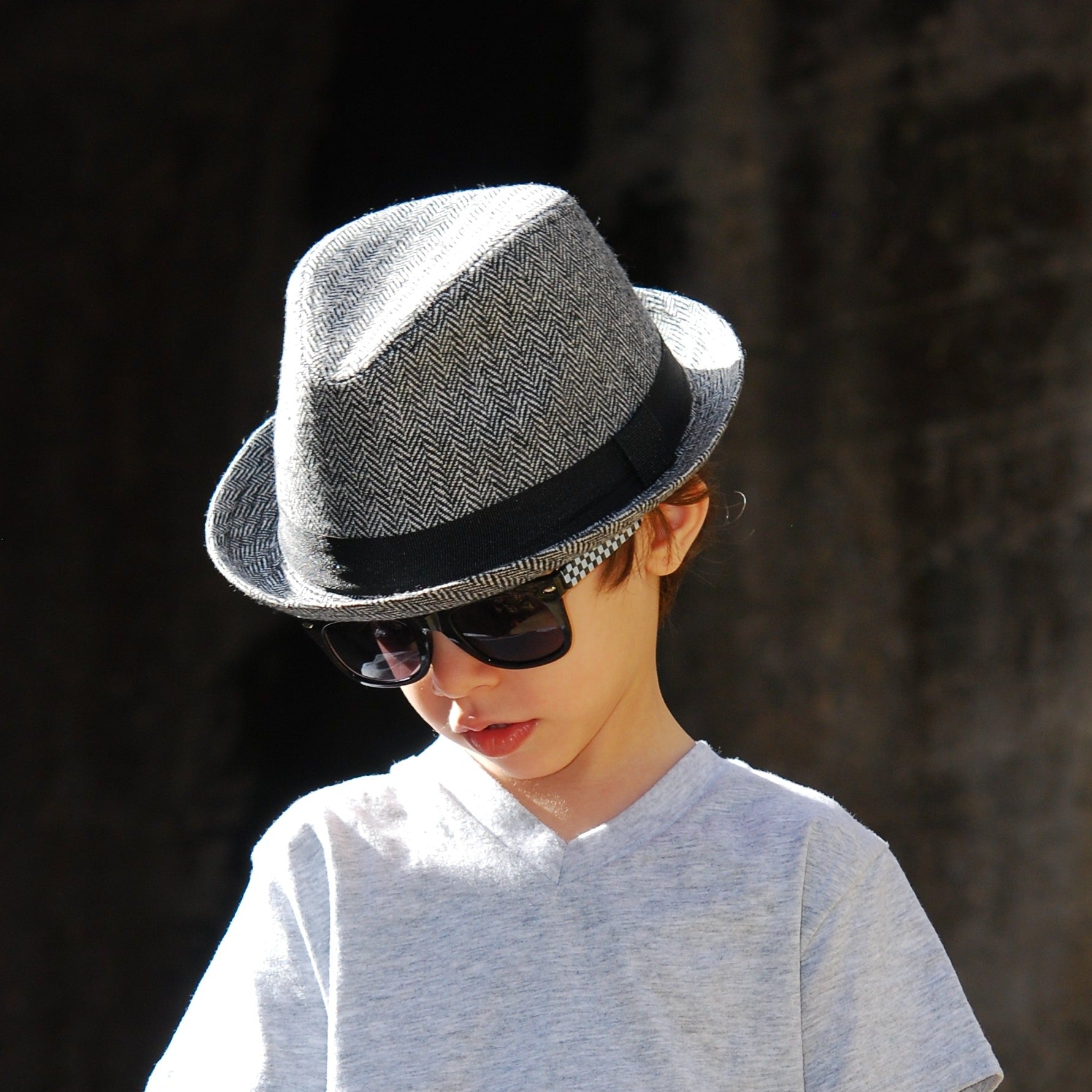 Knuckleheads Grey Herringbone Fedora - Knuckleheads Clothing