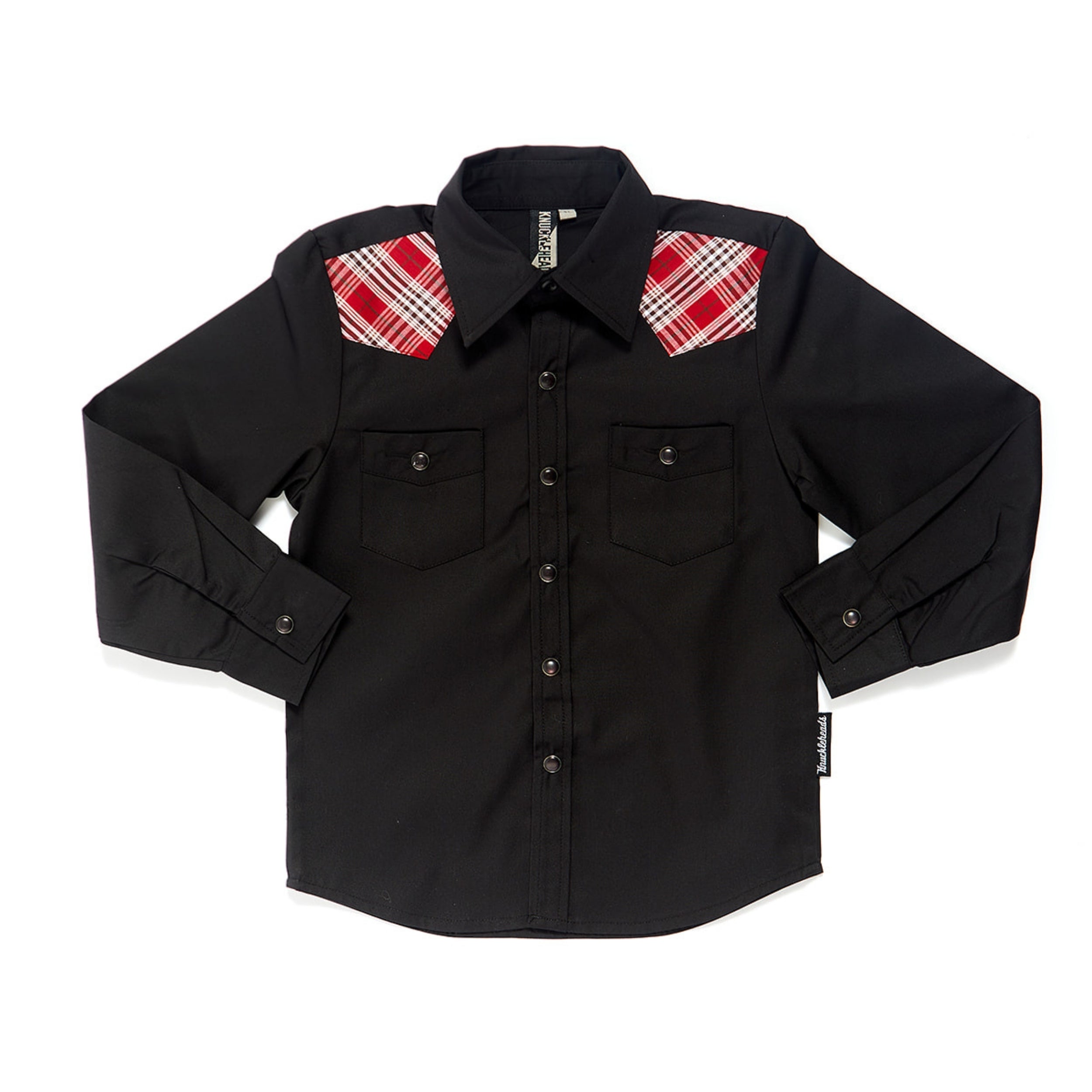 Knuckleheads Clothing Cash Plaid Button Down Long Sleeve Kids Boy Shirt - Knuckleheads Clothing
