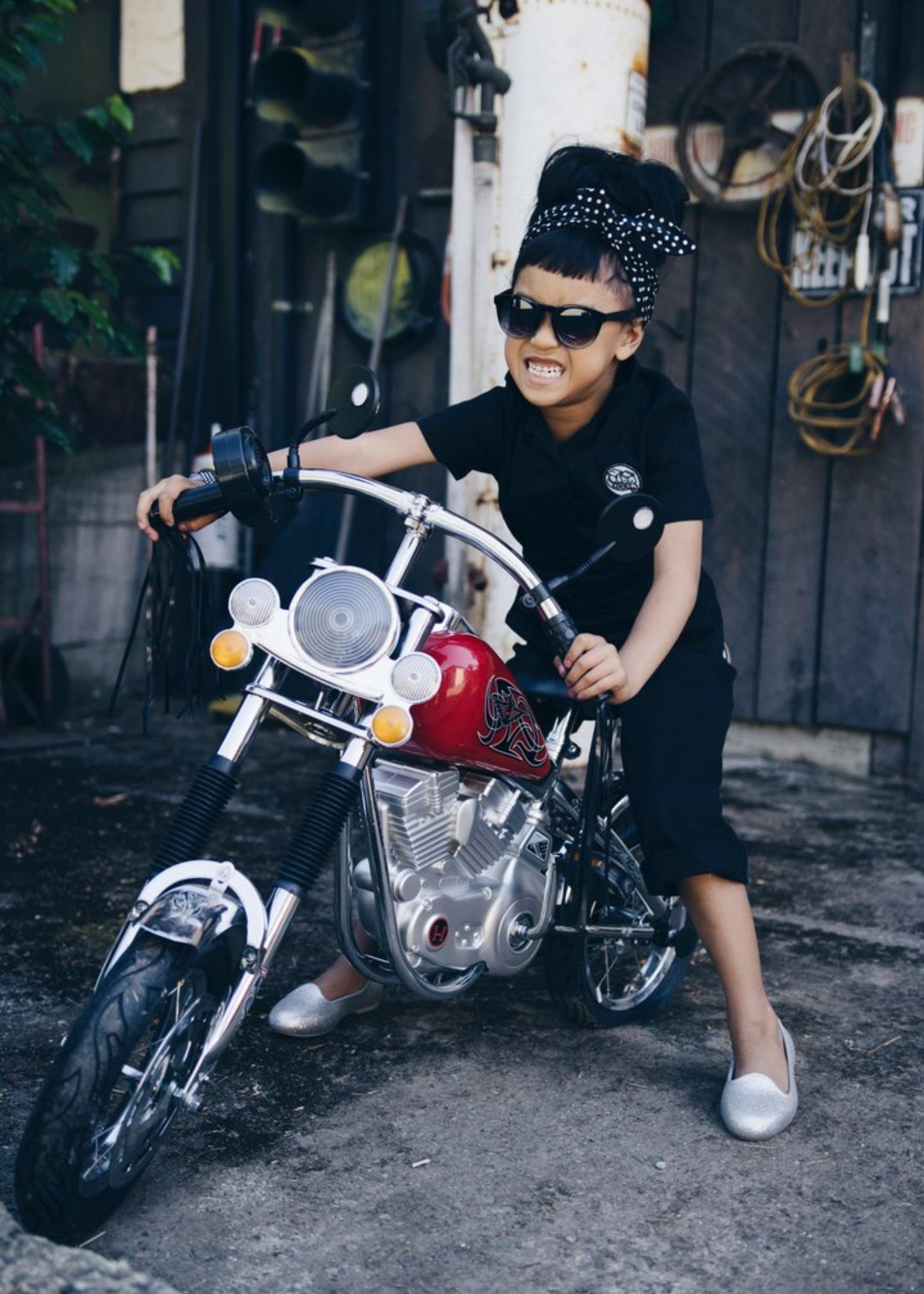 Knuckleheads Girls Black Grease Monkey Coverall - Knuckleheads Clothing