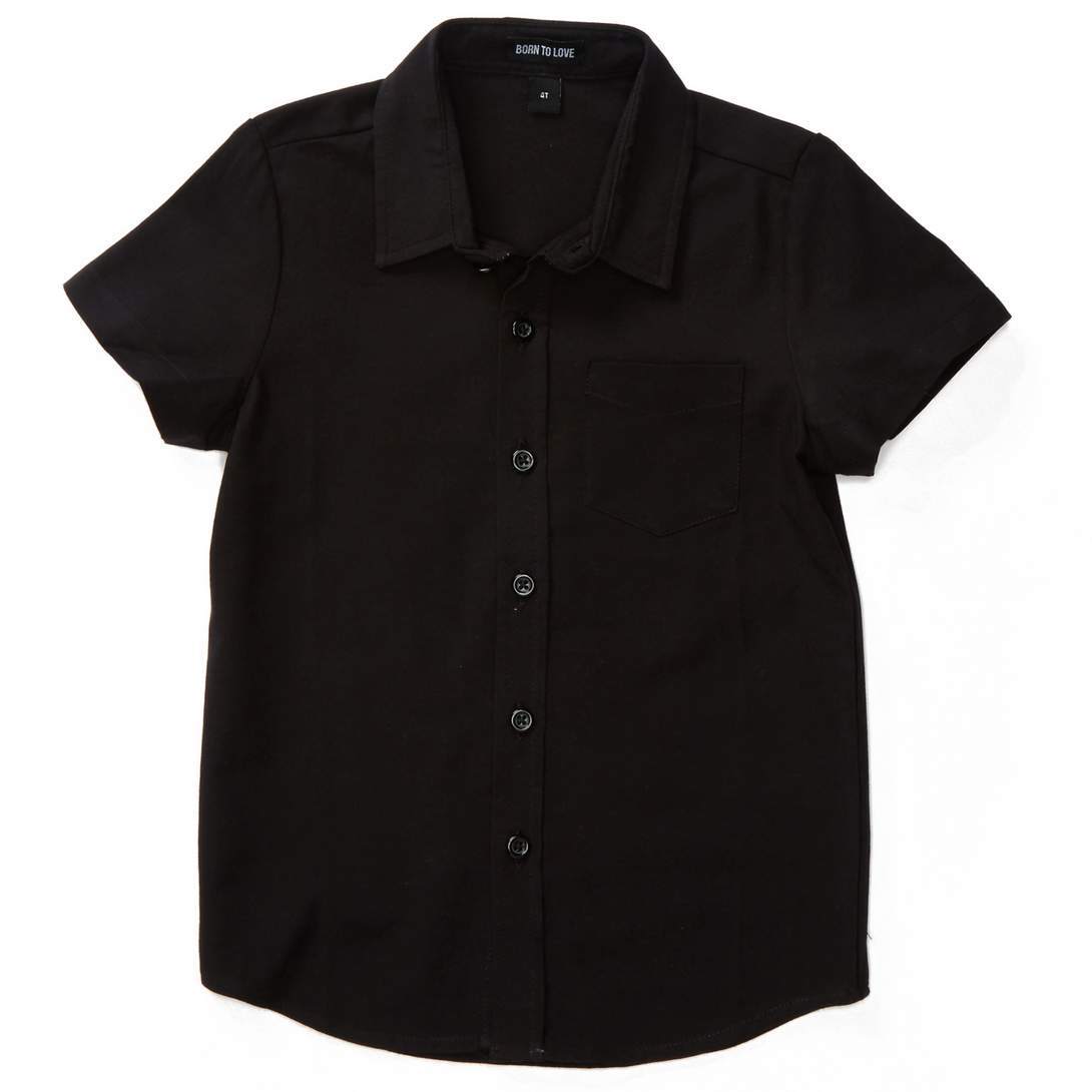 black short sleeve shirt for boys baby toddler infant nino camisa