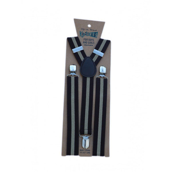 Brown and Tan Stripe - Suspenders