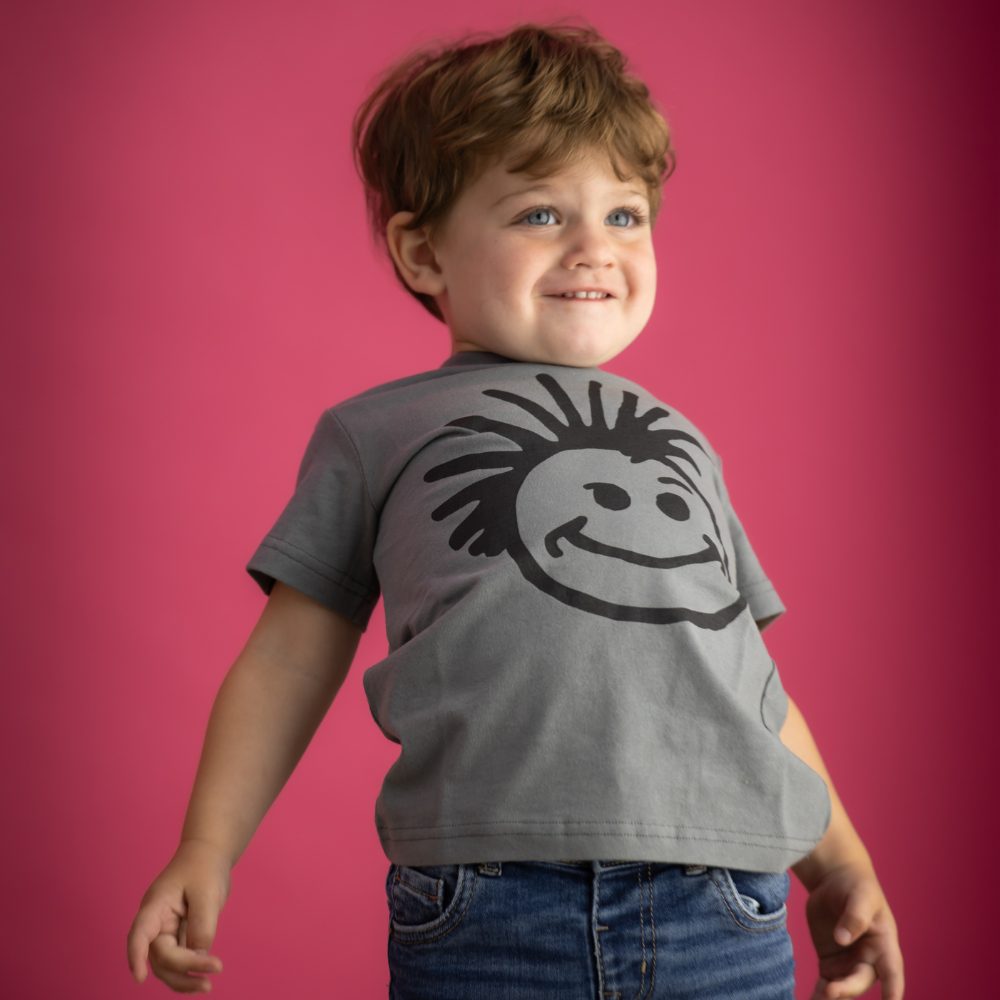 Image of Knuckleheads Logo Grey Kids T-Shirt: A stylish and trendy grey tee featuring the iconic Knuckleheads logo. Crafted with comfort and durability in mind, made from soft, breathable fabric. Elevate your child's style with this versatile must-have for young trendsetters on any occasion.