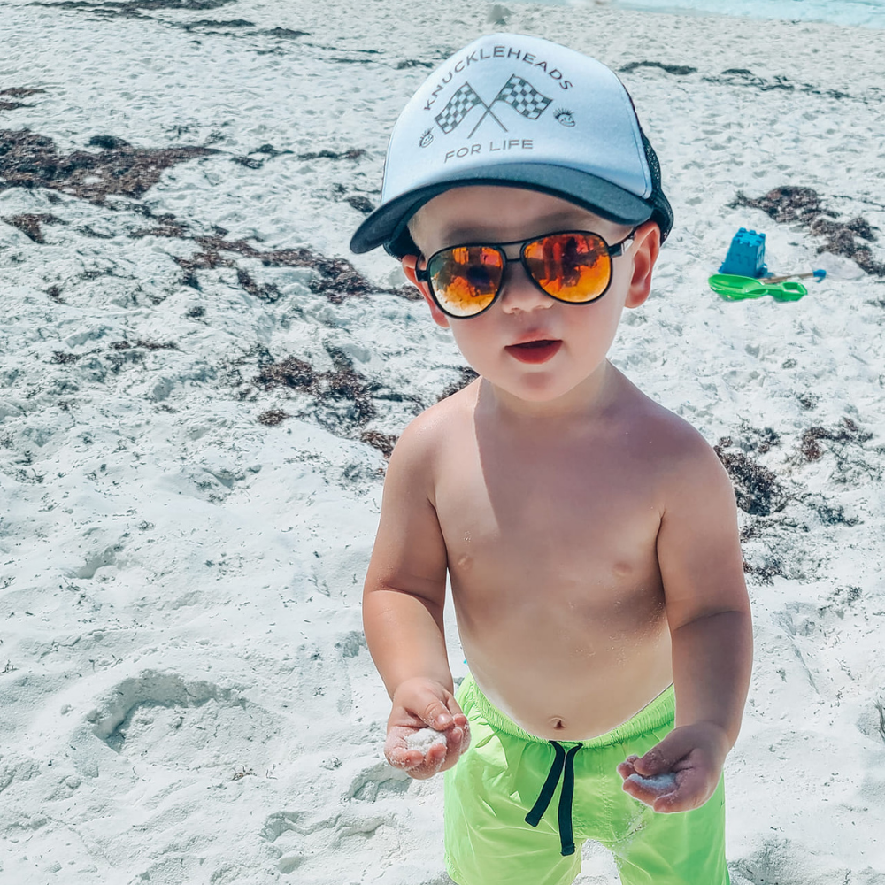 Final Sale - Knuckleheads For Life Bw Kids Trucker Hat - Knuckleheads Clothing