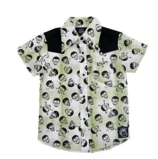Knuckleheads Troublemaker Skulls Rockabilly Shirt - Knuckleheads Clothing