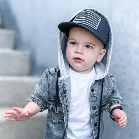 USA Grey Flag Trucker Hat - Knuckleheads Clothing