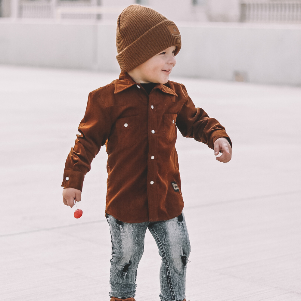 Brown Corduroy Button-up Shirt - Knuckleheads Clothing
