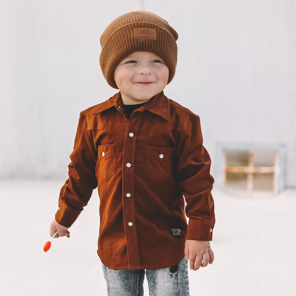 Brown Corduroy Button-up Shirt - Knuckleheads Clothing