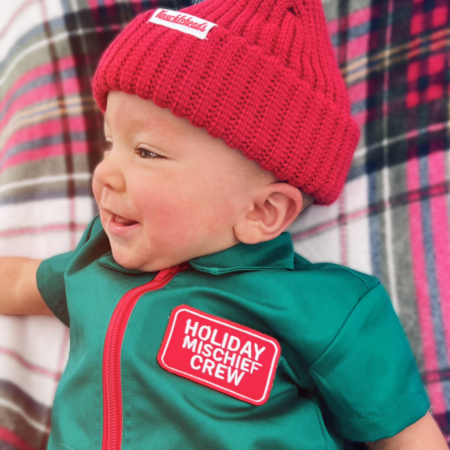 Holiday Mischief Crew Coverall – Infant & Toddler Mechanic-Style Christmas Outfit