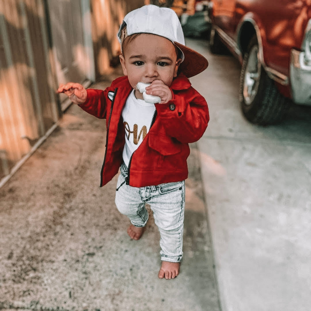 Red Knuckleheads Mechanic Jacket with Long Sleeves - Knuckleheads Clothing