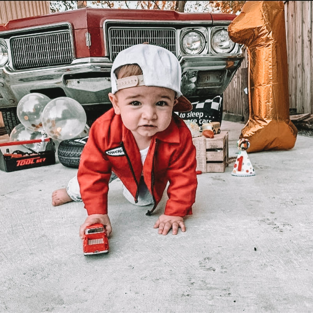 Red Knuckleheads Mechanic Jacket with Long Sleeves - Knuckleheads Clothing