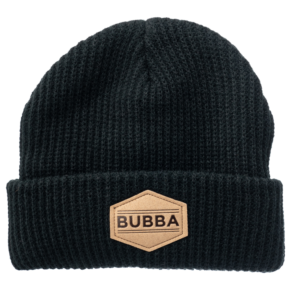Image of Black Kids Beanie with Bubba Logo: A trendy and snug accessory for kids. In a charming green shade, it features the distinctive Bubba logo on the front. Keep your child both stylish and warm with this fashionable beanie, perfect for adding a touch of character to their outfits. Crafted with care, this green kids beanie with the Bubba logo is a must-have addition to their winter wardrobe, suitable for various occasions and everyday wear.