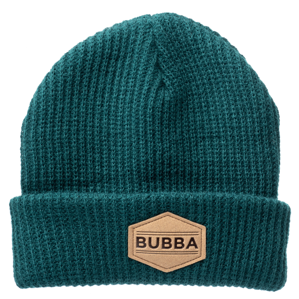 Image of Black Kids Beanie with Bubba Logo: A trendy and snug accessory for kids. In a charming green shade, it features the distinctive Bubba logo on the front. Keep your child both stylish and warm with this fashionable beanie, perfect for adding a touch of character to their outfits. Crafted with care, this green kids beanie with the Bubba logo is a must-have addition to their winter wardrobe, suitable for various occasions and everyday wear.