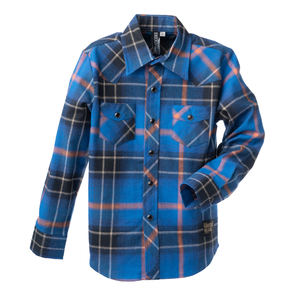 Image: Embrace the vibrant charm of our Blue Highland Button Down Long Sleeve Shirt for children in a captivating teal hue. This timeless and stylish shirt, skillfully crafted from premium, breathable cotton fabric, guarantees your little one comfort and versatility for a wide range of occasions, making it the ideal addition to their wardrobe.
