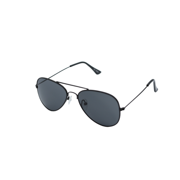 The Aviator sunglasses boast a timeless classic frame design. Enhancing their appeal, the lenses are imbued with a striking black tint.