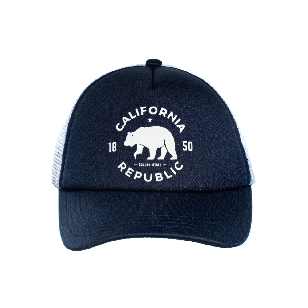 Cali Rep Navy Trucker Hat - Knuckleheads Clothing