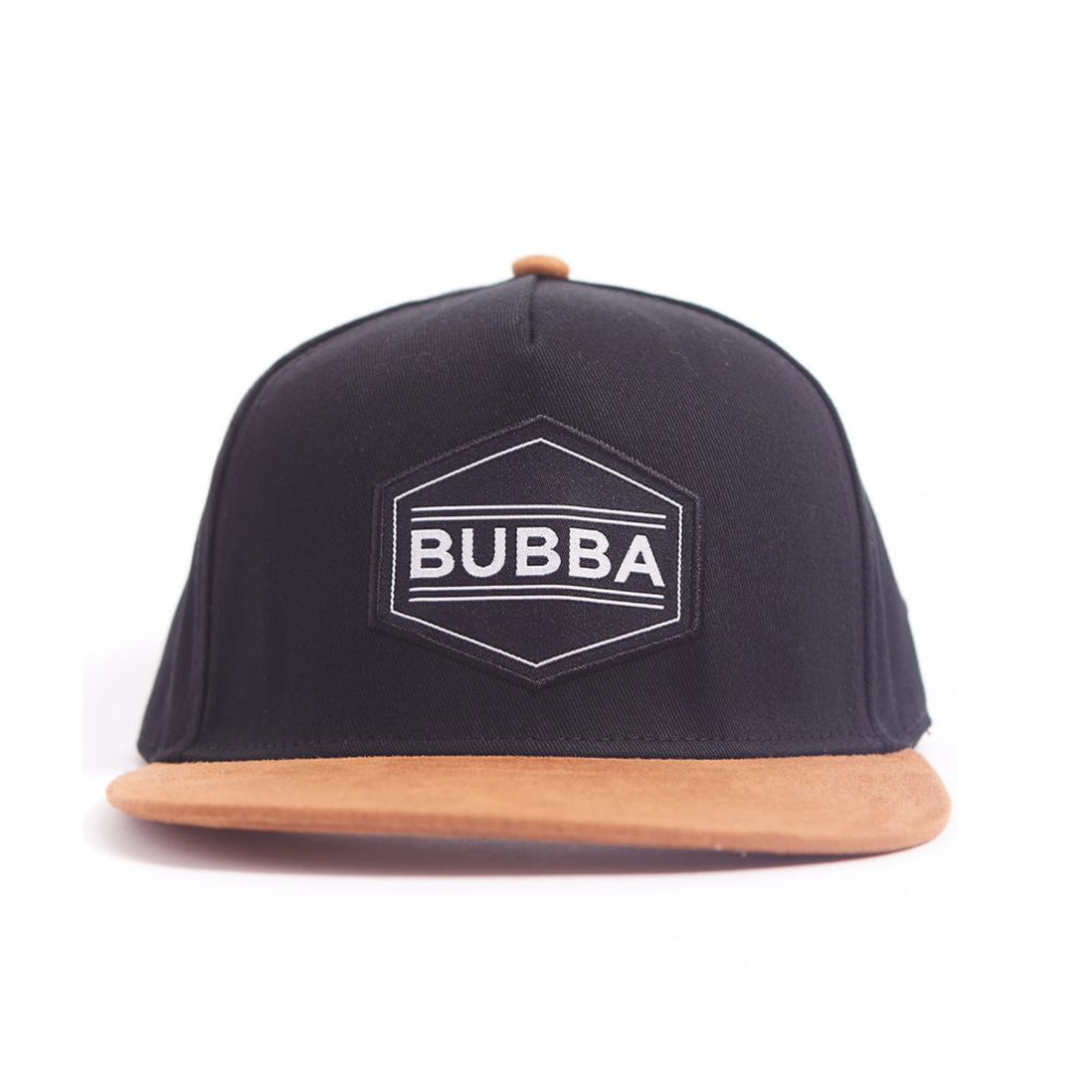 Introducing the Stylish Kids Trucker Hat with 'Bubba' Patch: A versatile and trendy accessory designed for kids. Combining black and brown hues, it features a cool 'Bubba' patch on the front. Elevate your child's style with this fashionable hat, perfect for adding a touch of contrast to their outfits. 