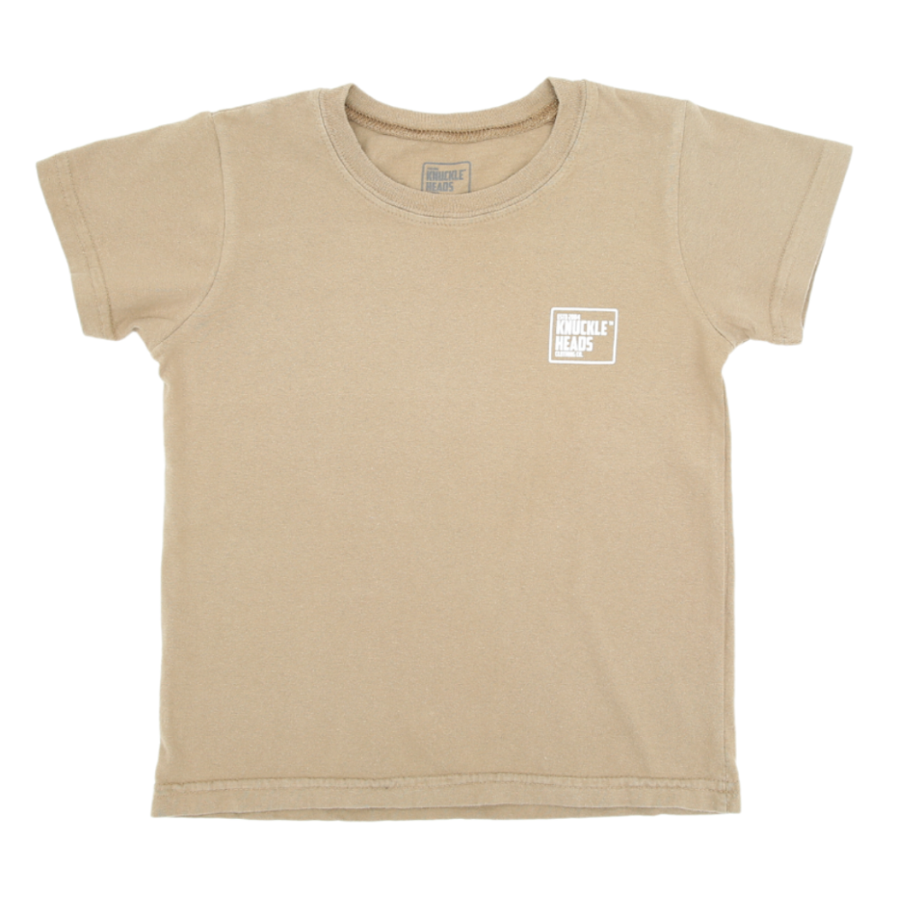 Kids' Classic Caramel T-Shirt: Embrace timeless style with this chic and versatile tan tee, specially designed for young fashionistas. The comfortable and durable fabric ensures a perfect fit for all-day wear. Its neutral hue complements any outfit, making it an ideal choice for various occasions. Crafted with soft cotton, this caramel shirt guarantees comfort and confidence, a must-have addition to your child's wardrobe.