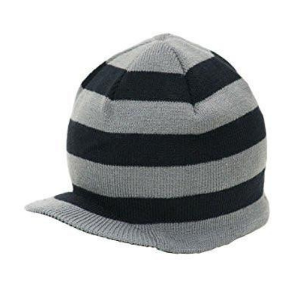FINAL SALE- Stripe Beanie with Visor - Knuckleheads Clothing