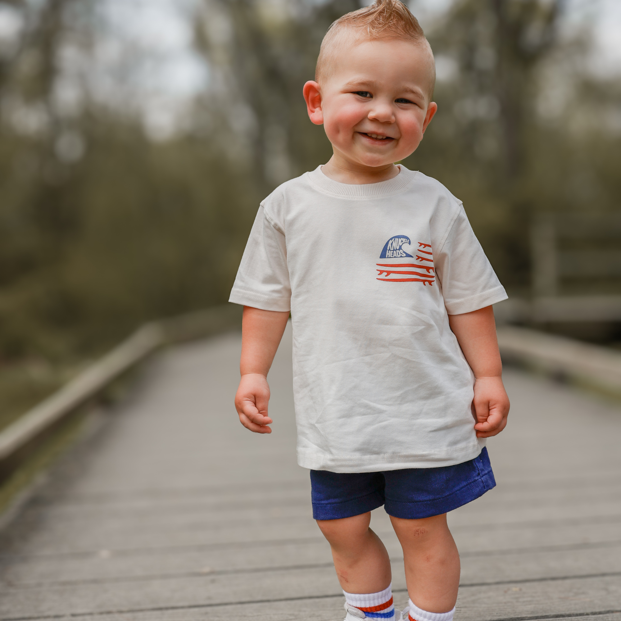 Knuckleheads Wave Rider Graphic Tee for Toddlers & Kids – Americana Surf Style Shirt