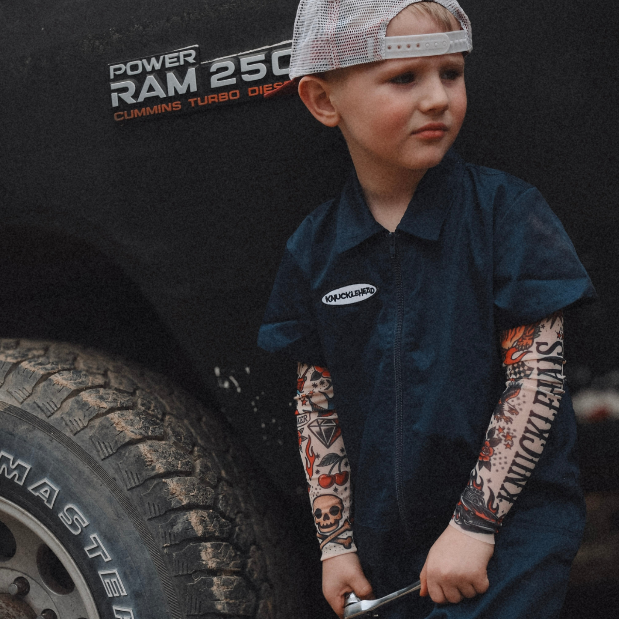 Knuckleheads infant and toddler arm sleeves featuring classic tattoo artwork
