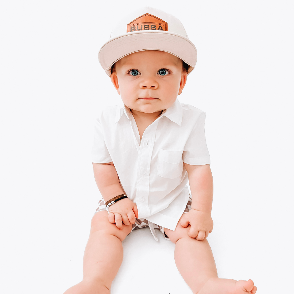 Born to Love Boy's White Button Down Short Sleeve Shirt - Knuckleheads Clothing