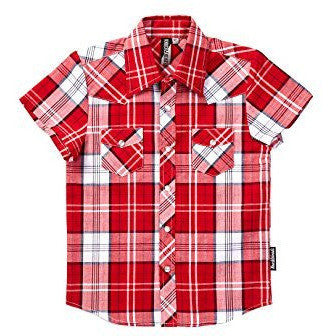 Knuckleheads Clothing Plaid Button Down Short Sleevevbaby Kids Boy Shirt