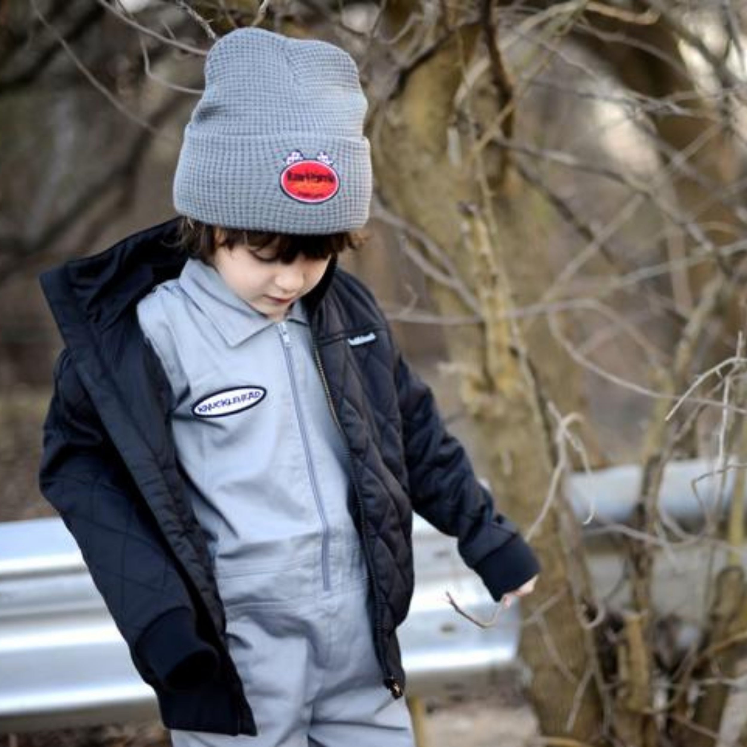 Knuckleheads Grey Fold-Up Beanie For Boys - Knuckleheads Clothing