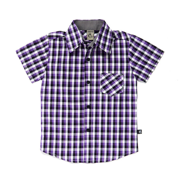 Knuckleheads Purple Plaid Rockabilly Shirt