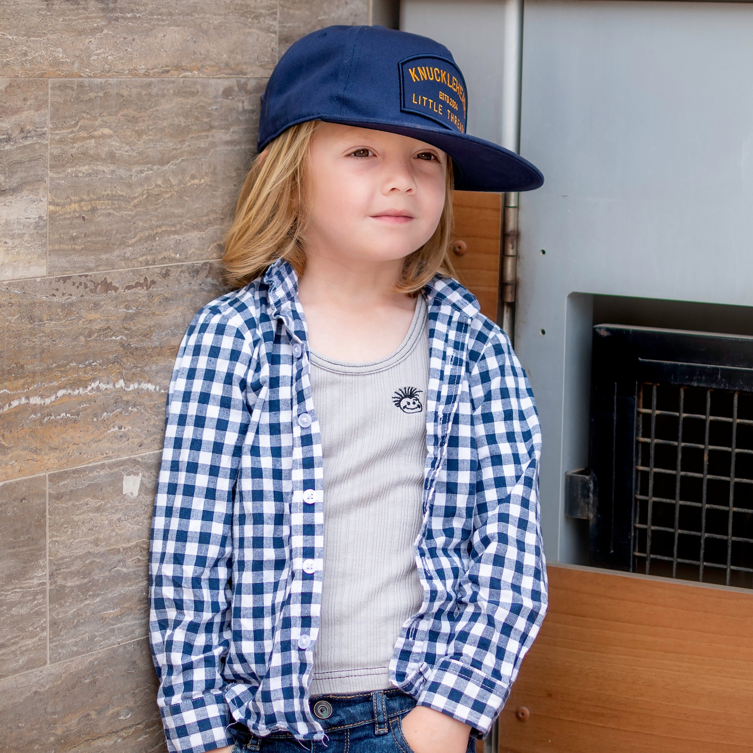 Navy-KH Trucker Hat - Knuckleheads Clothing