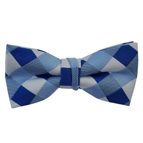 Blue Checkered Bow Tie
