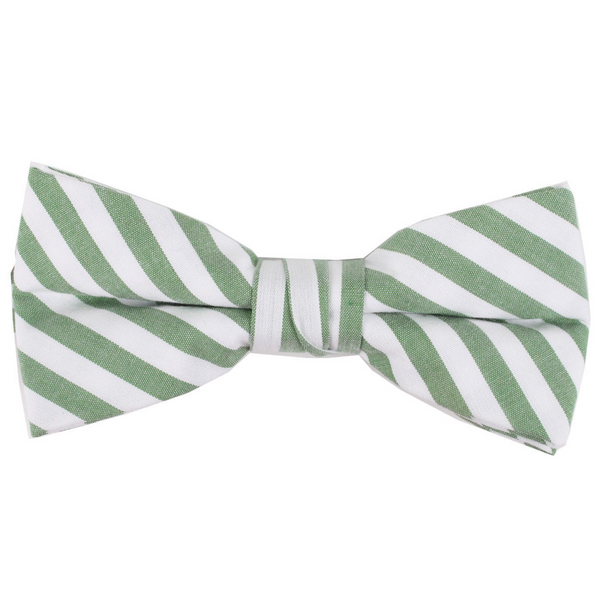Green Striped Bow Tie