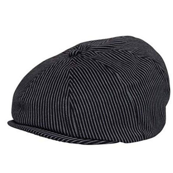Black Stripe Newsboy Cap