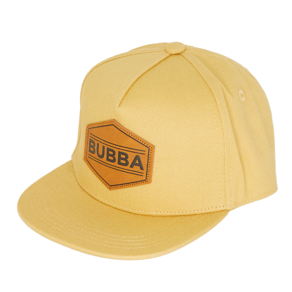 Introducing the Vibrant Kids Trucker Hat with 'Bubba' Patch: A lively and stylish accessory designed for kids. In a cheerful yellow hue, it features a cool 'Bubba' patch on the front. Elevate your child's style with this fashionable hat, adding a pop of color to their outfits. Crafted with care, this kids trucker hat with the 'Bubba' patch is a must-have addition to their wardrobe, perfect for brightening up their look on various occasions and everyday wear.