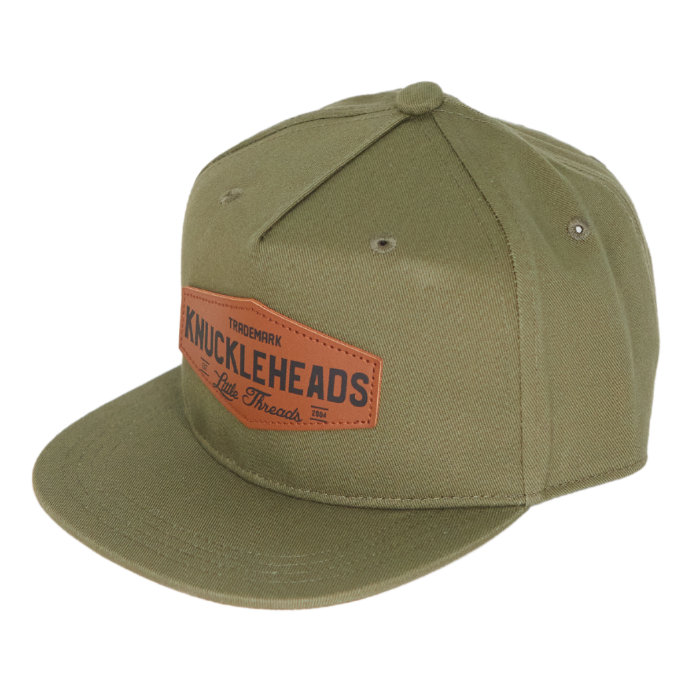 Image of Green Kids Trucker Hat with Knuckleheads Patch: A vibrant and stylish accessory designed for kids. In a lively green hue, it showcases a striking Knuckleheads patch on the front. Elevate your child's style with this fashionable hat, perfect for adding a pop of color to their outfits. Crafted with care, this green kids trucker hat with the Knuckleheads patch is a must-have addition to their wardrobe, suitable for various occasions and everyday wear.